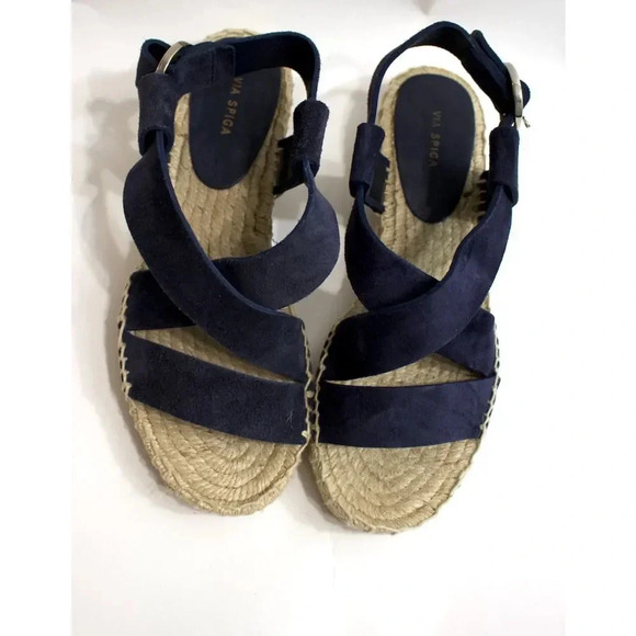 Via Spiga Gia Espadrille Blue Straps Sandal Size 6 NEW With Box - Picture 6 of 9